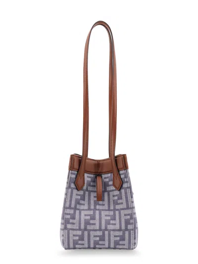 Fendi Women Origami Mini Ff Jacquard Fabric And Leather Shoulder Bag In Multi