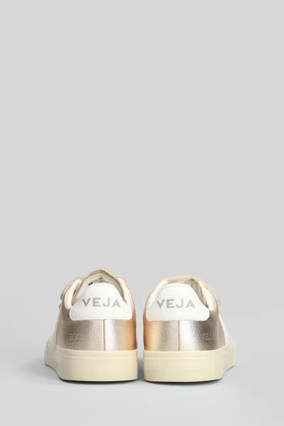 Veja Recife Logo Sneakers In Platinum Leather In Silver