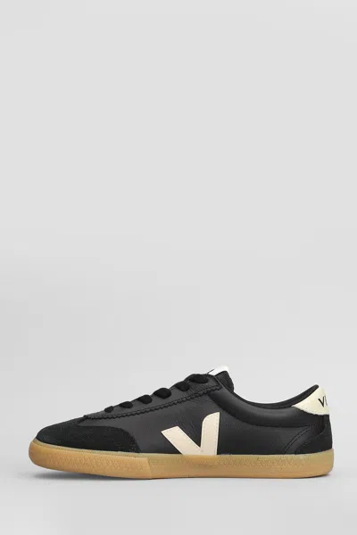 Veja Volley O.t Sneakers In Black Suede And Leather In Black