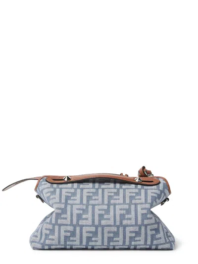 Fendi By The Way Soft Medium Ff Jacquard Denim Crossbody Bag