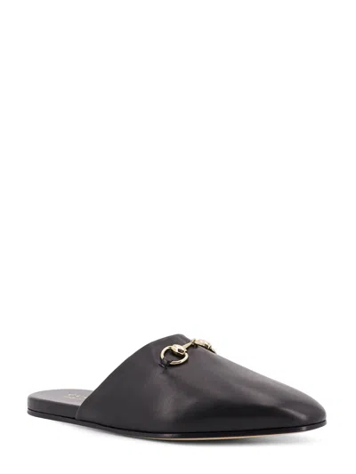 Gucci Men Black Mule With Horsebit On The Front In Smooth Leather Man