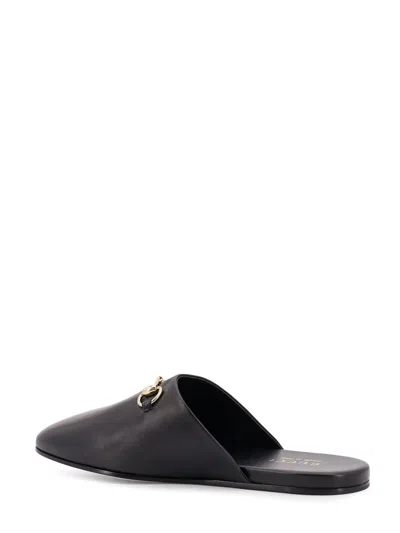 Gucci Men Black Mule With Horsebit On The Front In Smooth Leather Man