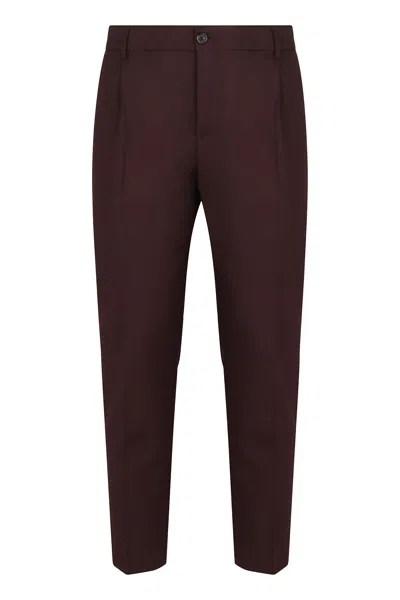 Department Five Department 5 Pants In Mixed Wool In Burgundy