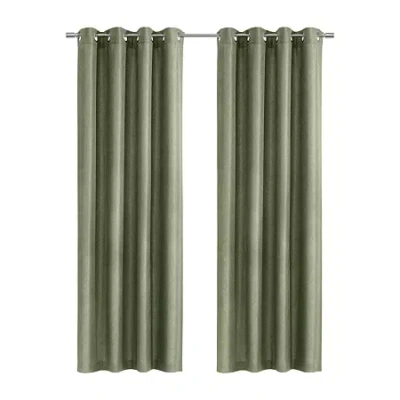 Habitat Abstract Grommet Top Light-filtering Single Curtain Panel In Green