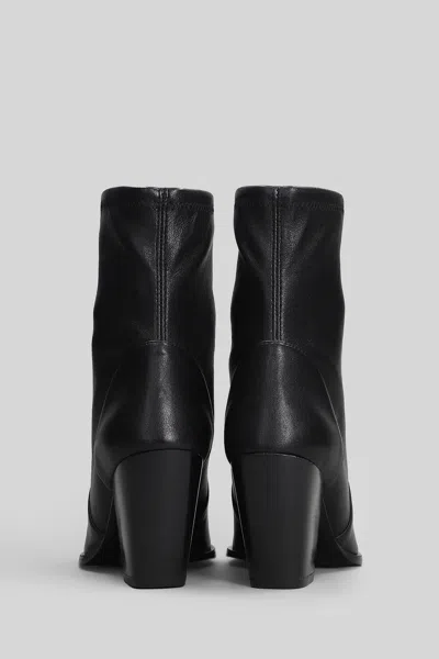 Stuart Weitzman Jolene Bootie High Heels Ankle Boots In Black Leather In Black