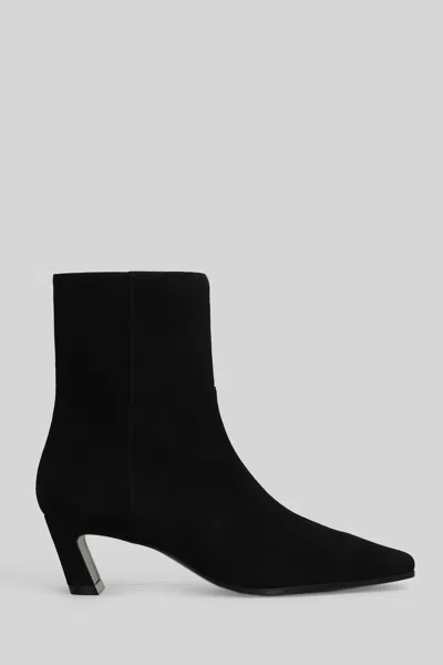 Stuart Weitzman Stassi Zip High Heels Ankle Boots In Black Suede In Black