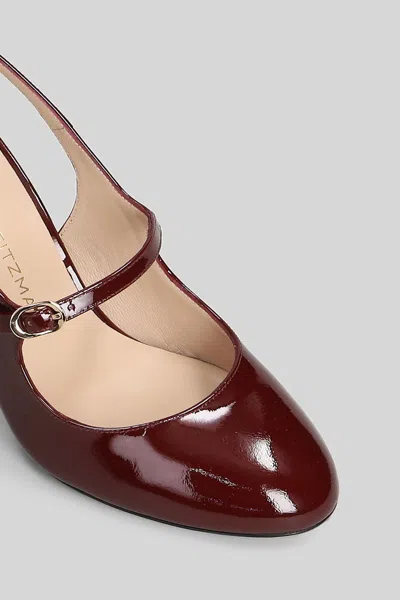 Stuart Weitzman Babette Mj Pumps In Bordeaux Patent Leather In Burgundy