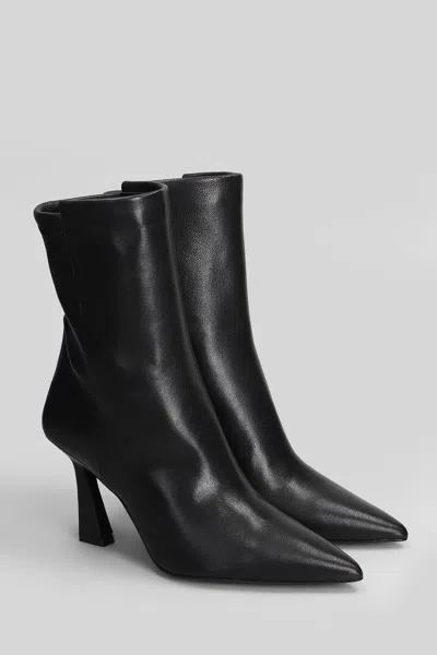 Stuart Weitzman 5050 Vinnie High Heels Ankle Boots In Black Leather In Black