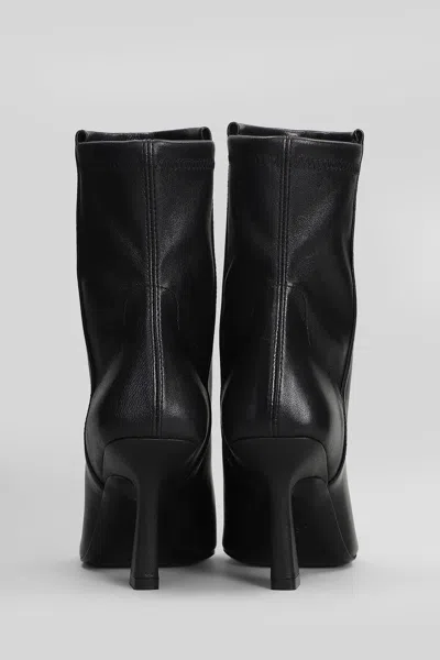 Stuart Weitzman 5050 Vinnie High Heels Ankle Boots In Black Leather In Black