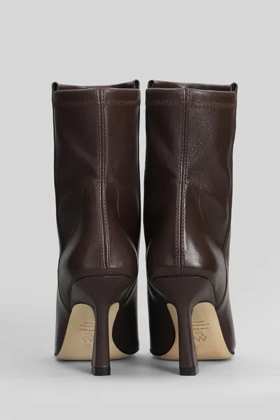 Stuart Weitzman 5050 Vinnie High Heels Ankle Boots In Brown Leather In Brown
