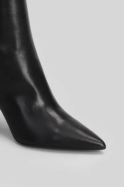 Stuart Weitzman 5050 Vinnie High Heels Ankle Boots In Black Leather In Black