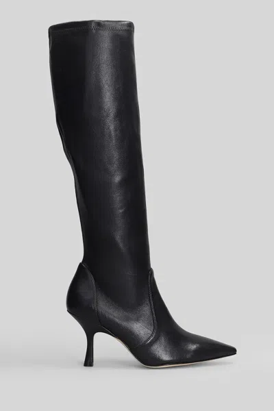 Stuart Weitzman Naomi 75 High Heels Boots In Black Leather In Black