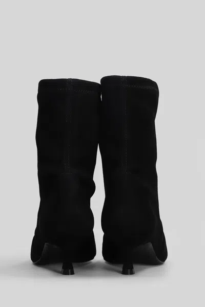 Stuart Weitzman Naomi 50 High Heels Ankle Boots In Black Suede In Black