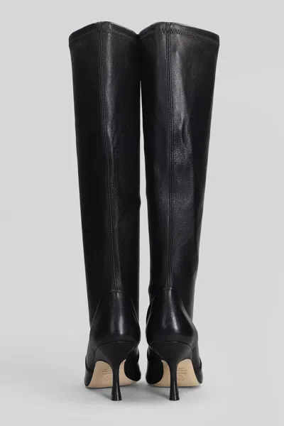 Stuart Weitzman Naomi 75 High Heels Boots In Black Leather In Black