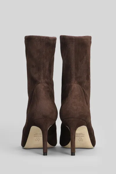 Stuart Weitzman Stuart Power High Heels Ankle Boots In Brown Leather In Brown