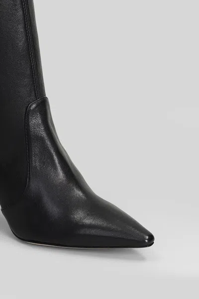 Stuart Weitzman Naomi 75 High Heels Boots In Black Leather In Black