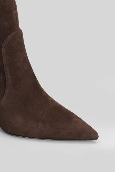 Stuart Weitzman Stuart Power High Heels Ankle Boots In Brown Leather In Brown