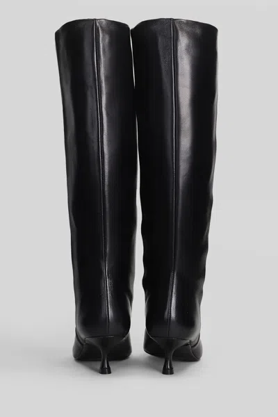 Stuart Weitzman Naomi 50 High Heels Boots In Black Leather In Black