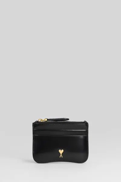 Ami Alexandre Mattiussi Wallet In Black Leather In Black