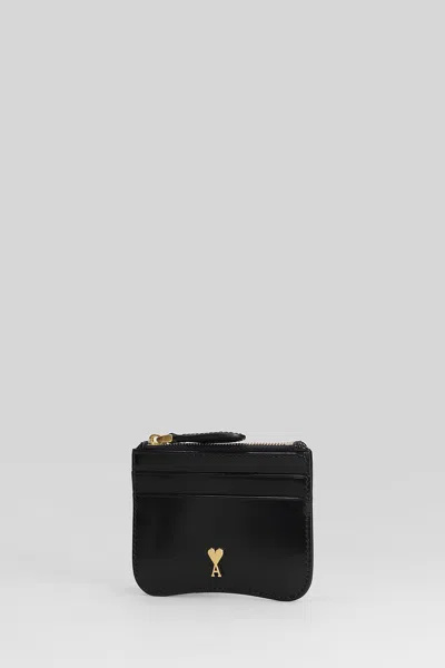 Ami Alexandre Mattiussi Wallet In Black Leather In Black