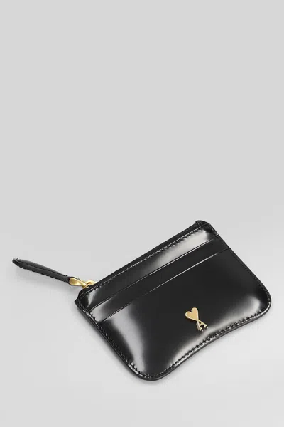 Ami Alexandre Mattiussi Wallet In Black Leather In Black