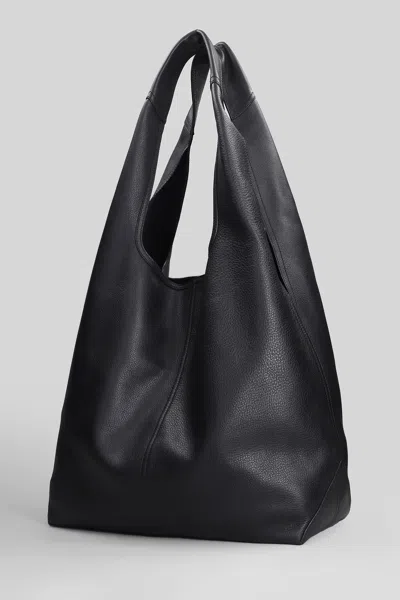 Ami Alexandre Mattiussi Etienne Hobo Bag Tote In Black Leather In Black