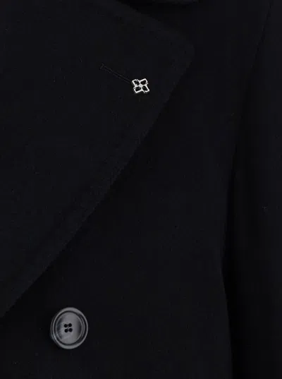 Tagliatore Arden Black Double-breasted Coat With Notched Revers In Wool And Cashmere Man In Black
