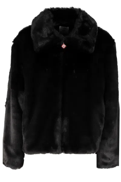 Casablanca Faux Fur Jacket In Black