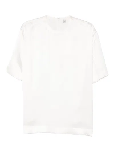 Totême Satin T-shirt In White