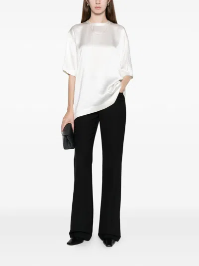 Totême Satin T-shirt In White