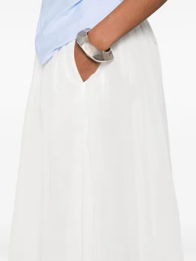 Brunello Cucinelli Women Cotton Long Skirt In White