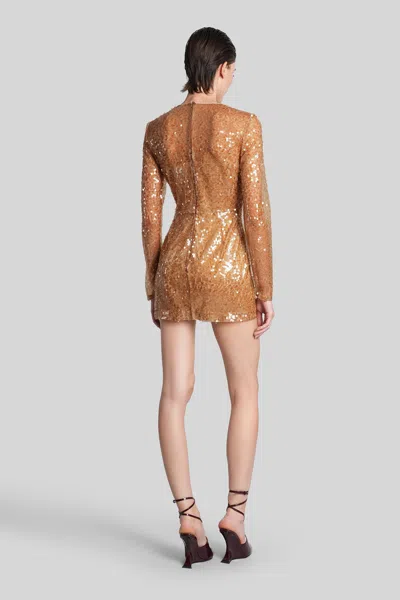 David Koma Mini Dress In Beige Polyester In Orange