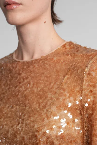 David Koma Mini Dress In Beige Polyester In Orange