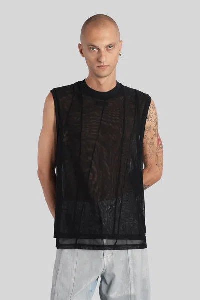 Mugler Tank Top In Black Polyamide In Black