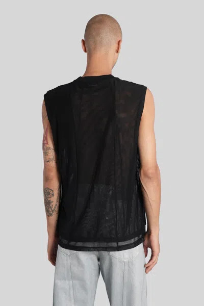 Mugler Tank Top In Black Polyamide In Black