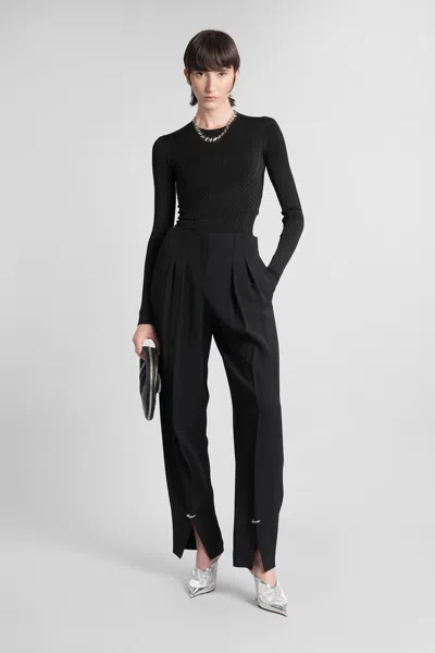 Mugler Pants In Black Viscose In Black