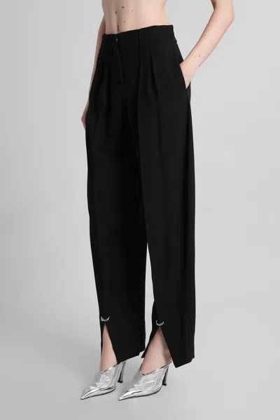 Mugler Pants In Black Viscose In Black