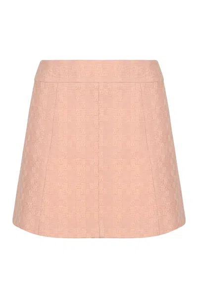 Celine Wool Blend Mini Skirt In Pink