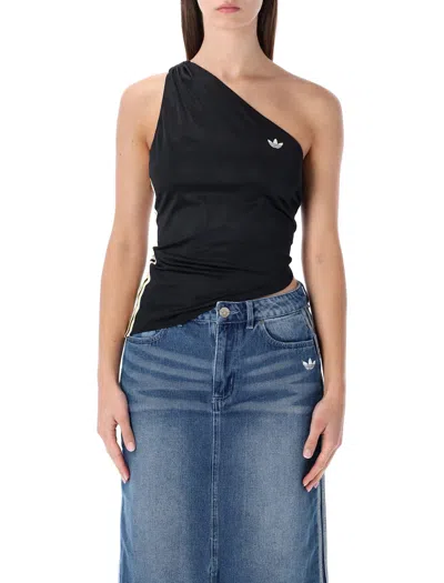 Adidas Originals Asymmetric One-shoulder Top In Black