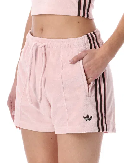 Adidas Originals Pink Terry Shorts In Pink