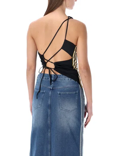 Adidas Originals Asymmetric One-shoulder Top In Black