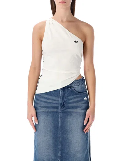 Adidas Originals Asymmetric One-shoulder Top In White