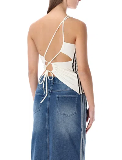Adidas Originals Asymmetric One-shoulder Top In White