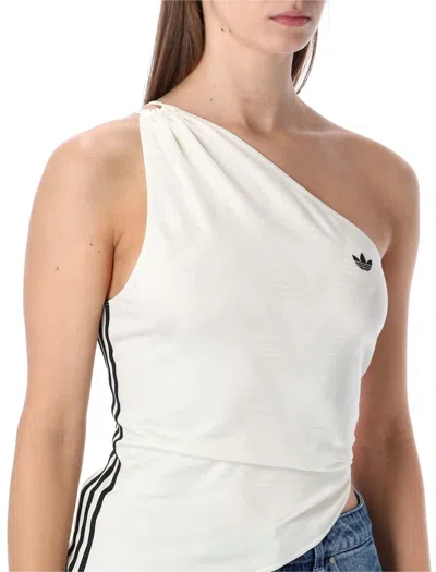 Adidas Originals Asymmetric One-shoulder Top In White
