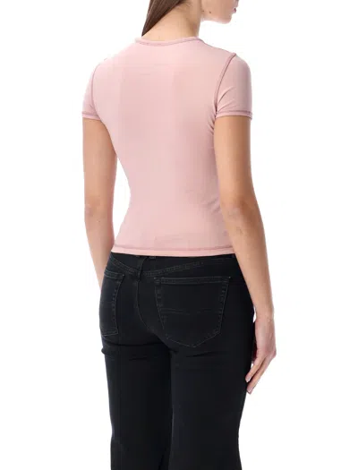Diesel Heart Printed Crewneck T-shirt In Pink