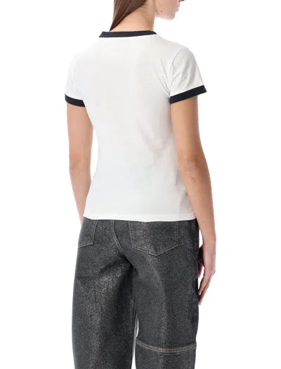 Ganni Women Cropped Kitty T-shirt In White