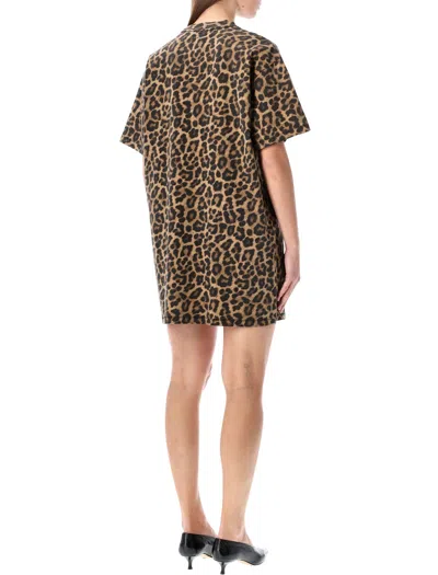 Anine Bing Mini Dress With Animal Print And Short Sleeves In Animal Print