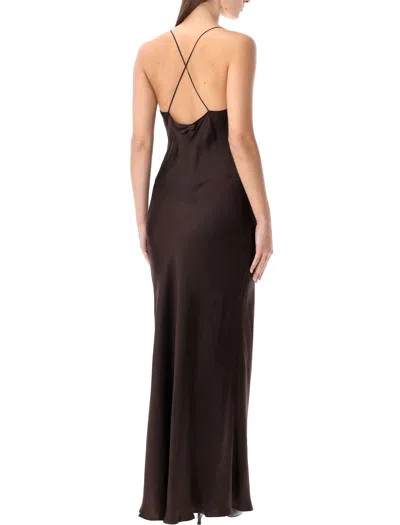 Anine Bing Laurel Long Dress In Brown