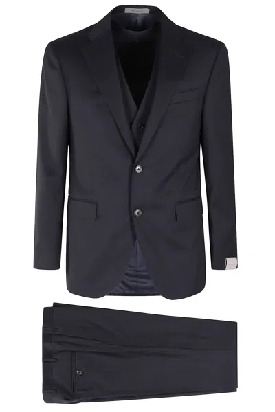 Corneliani Abito Con Gilet Tess Sallia In Blue