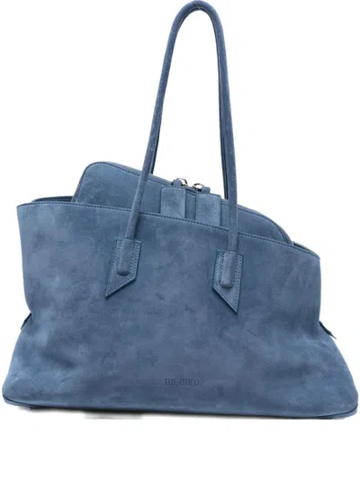 Attico La Passeggiata Leather Shoulder Bag In Blue